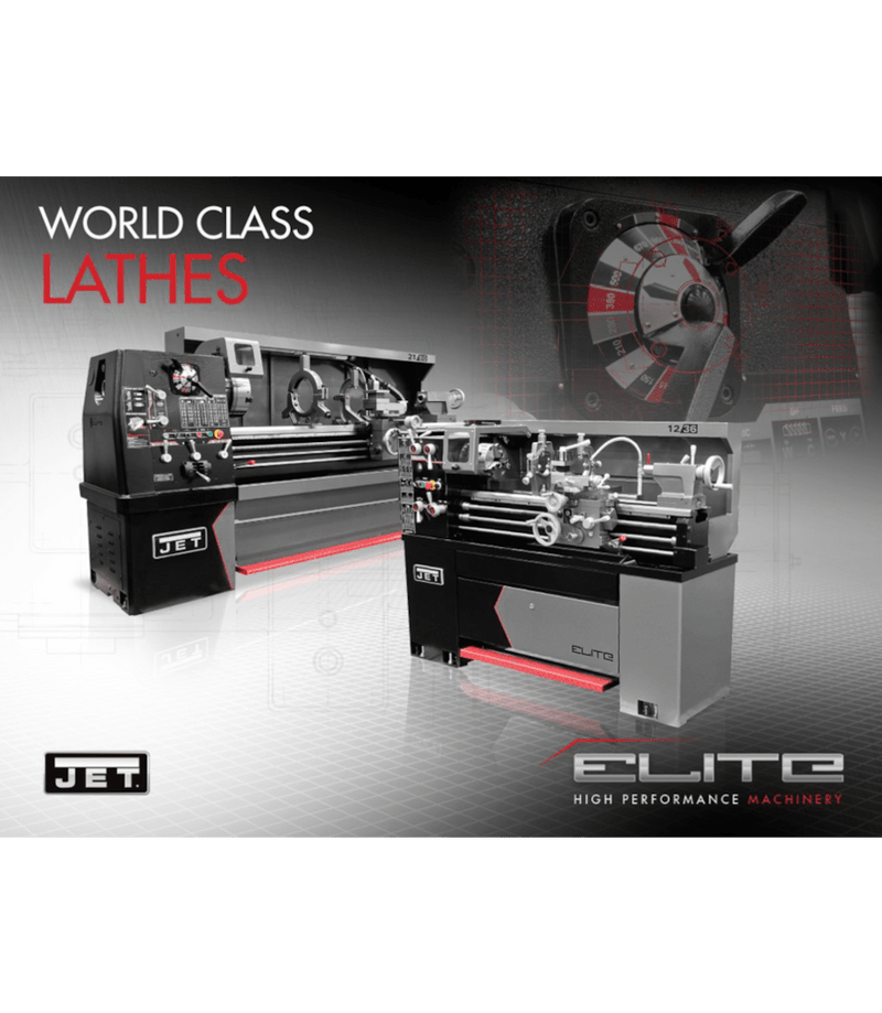JET Elite E-1340VS Lathe with ACU-RITE 203 CSS DRO with Taper Attachment and Collet Closer JET-892410