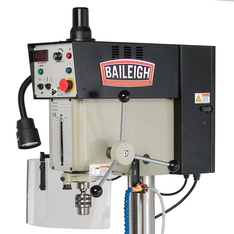 Baileigh DP-1000VS; 220V 1Phase Inverter Driven Drill PressManual Feed 1" Mild Steel Drilling Capacity BI-1002862