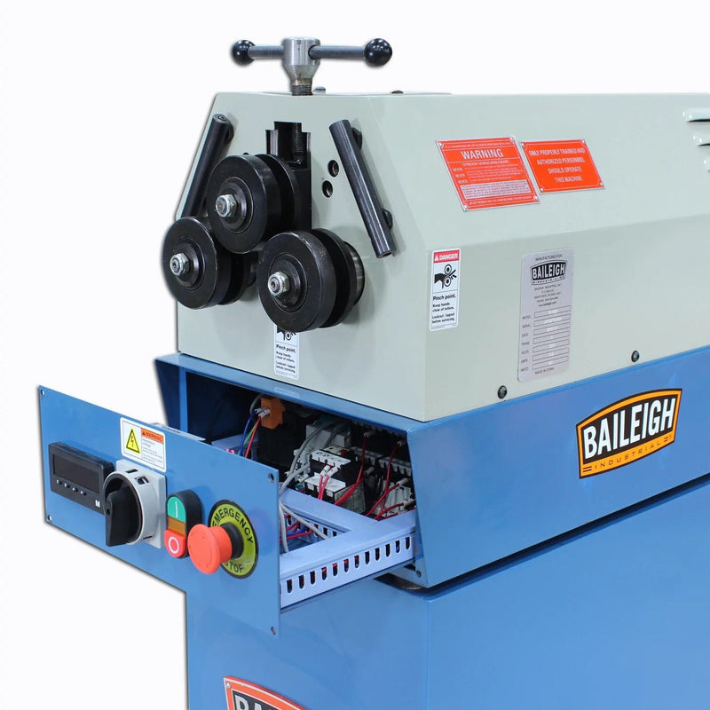 Baileigh R-M20-220; 220V 3Phase Ring and Angle Roll Bender, 2 Driven Rolls, Manual Top Roll, BI-1006850