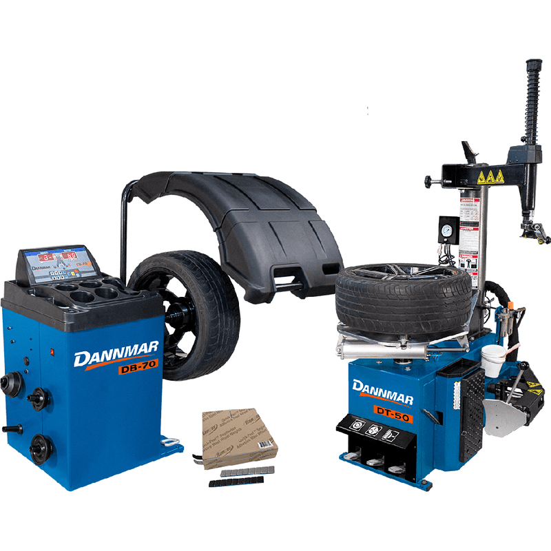 Dannmar DT-50 Tire Changer + DB-70 Wheel Balancer Includes 1,400 Pc Tape Wheel Weights Black and Silver - 5140163