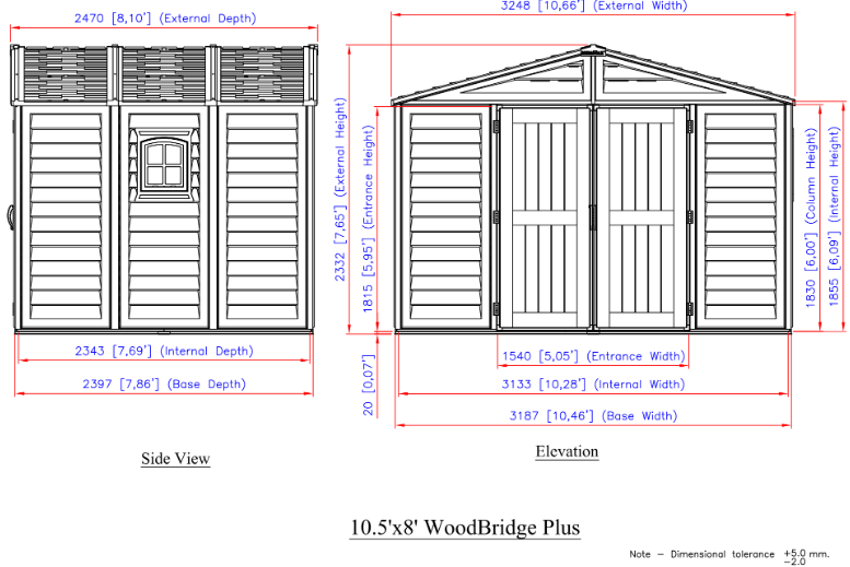 Duramax 10.5x8 Shed Woodbridge Plus w/foundation 40214