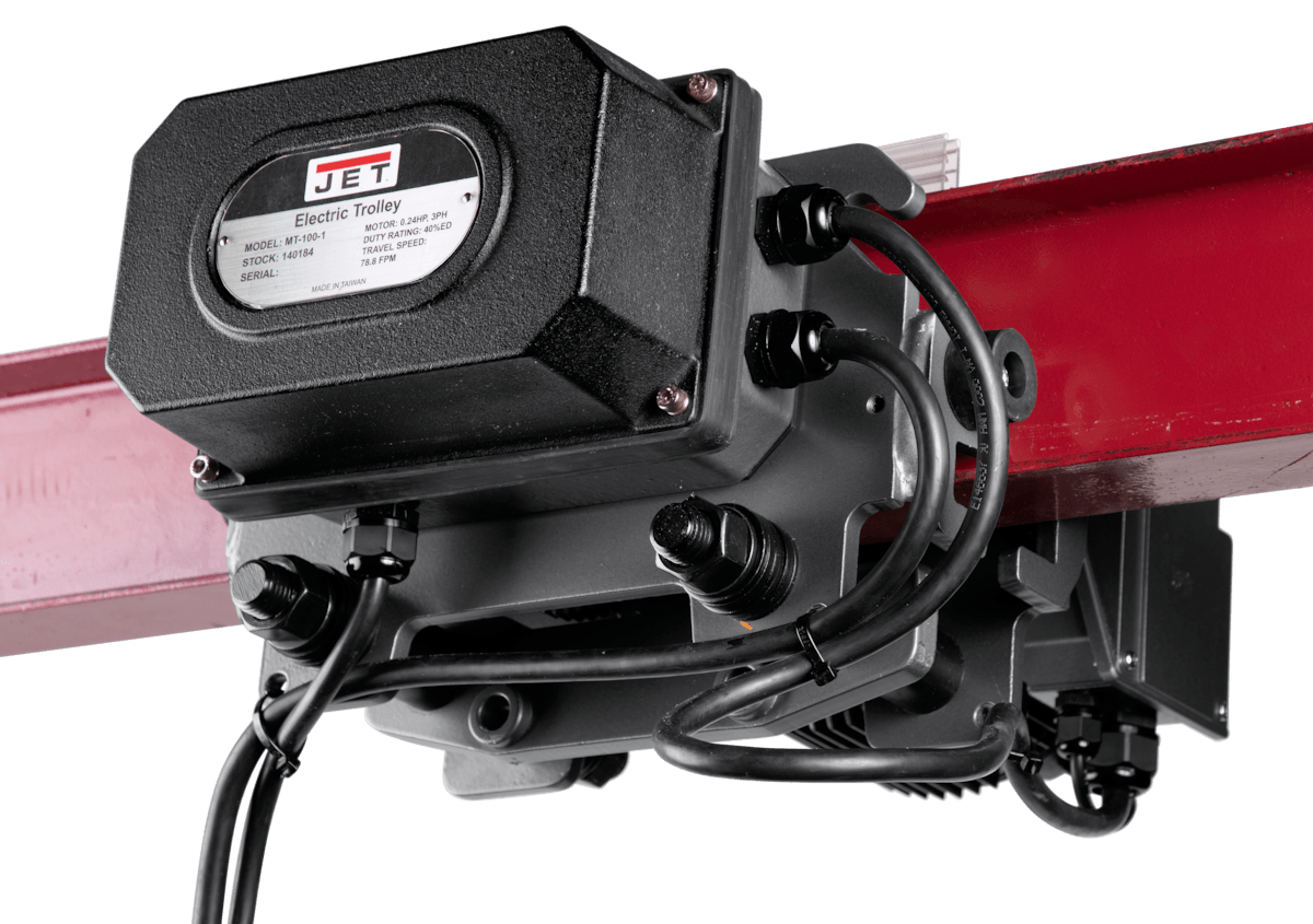 JET MT100 4 1 Ton Two Speed Electric Trolley 3 Phase 460V jet-mt100-4-1-ton-two-speed-electric-trolley-3-phase-460v