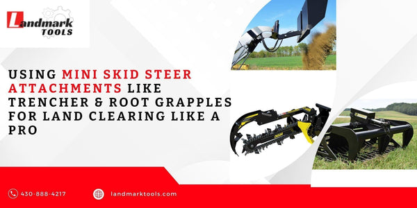 Using Mini Skid Steer Attachments Like Trencher & Root Grapples for Land Clearing Like A Pro