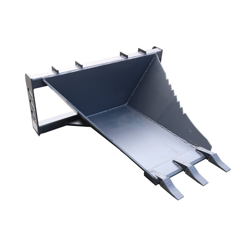 50” Skid Steer Stump Bucket Universal Quick Attach Mount, Bolt-On Cutting Teeth, Curved Bottom, Reverse Curled Ripper Teeth Attachment 07.03.11.0001