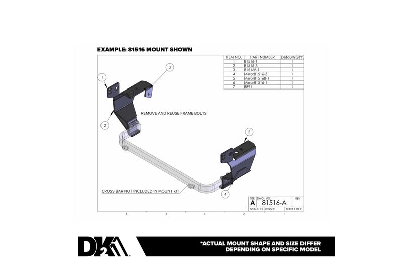 Custom Mount Kit: Toyota 4Runner ('03-'13), FJ Cruiser ('07-'12) (85122)