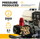 3,100 PSI 3.1 GPM Cold Water Gas Pressure Washer - B3165HC