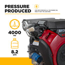 BE Industrial 4,000 PSI 8.2 GPM Cold Water Gas Pressure Washer - B4024HETBGS
