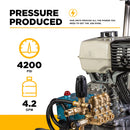 4.2GPM Cold Water Gas Pressure Washer Honda GX390 Engine and General Triplex Pump on Stainless Steel Frame - B4213HSJS