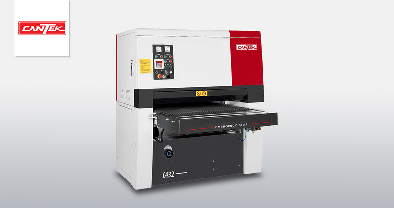 CANTEK C432 43″ Two Head Wide Belt Sander - 60″ Belt Industrial Woodworking Machine