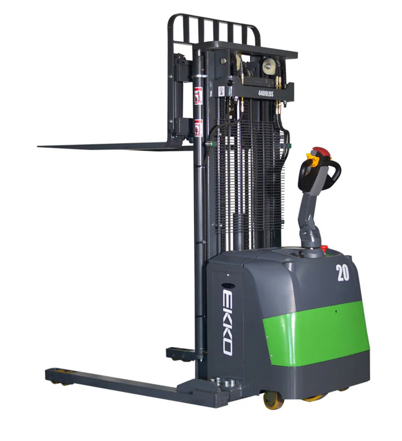 EKKO EB20CS-177LI Lithium Electric Straddle Stacker 3000 lbs Capacity High-Reach