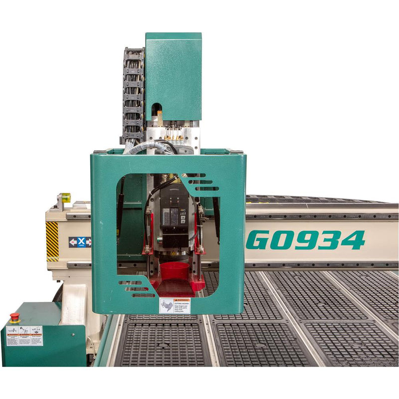 Grizzly Industrial  G0934 5x10 CNC Router with Vacuum Table and 8-Position Tool Changer - 12HP Spindle
