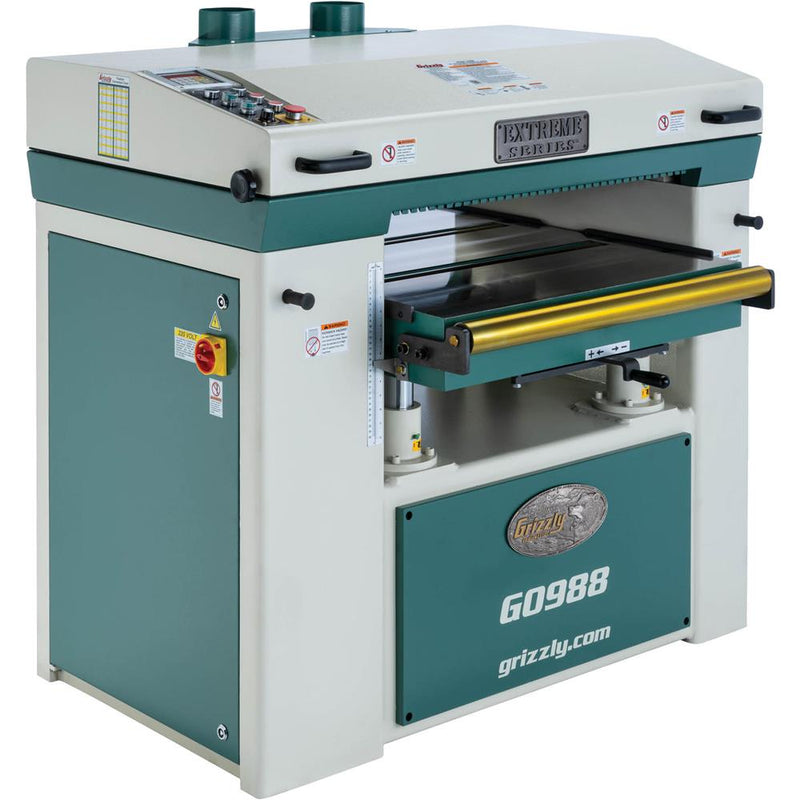 Grizzly G0988 32" Industrial Planer with V-Helical Cutterhead - 15HP Professional Thickness Planer