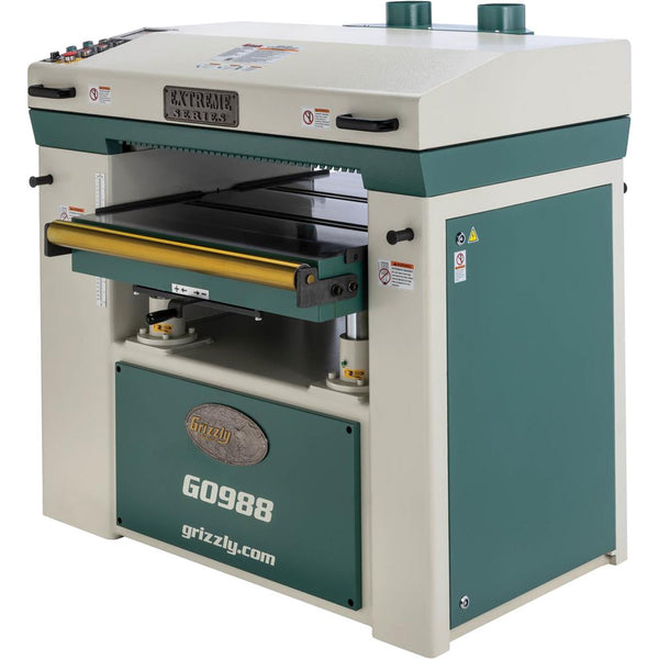 Grizzly G0988 32" Industrial Planer with V-Helical Cutterhead - 15HP Professional Thickness Planer