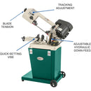 Grizzly G9742 Metal Cutting Bandsaw - 5x6 Inch 1/2 HP Swivel Head Band Saw for Metal Fabrication