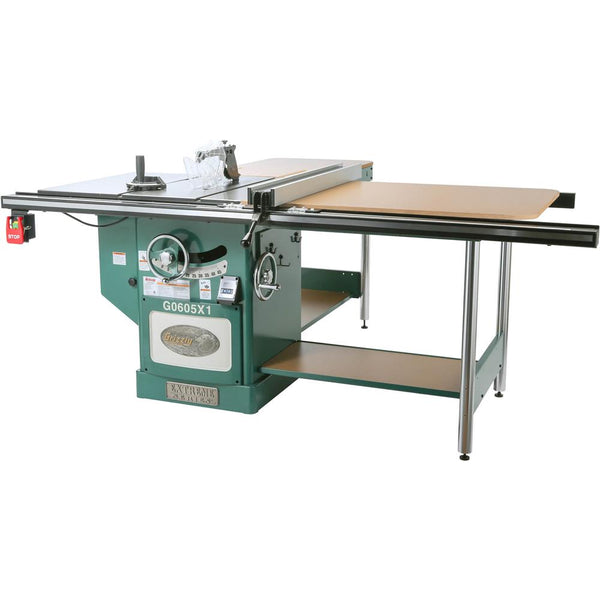 Grizzly G0605X1 12 Inch Table Saw 5 HP 220V - Professional Cabinet Saw with Side and Outfeed Extensions