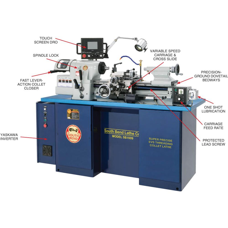 Grizzly Industrial Grizzly SB1009 Super Precision Digital Threading Collet Lathe