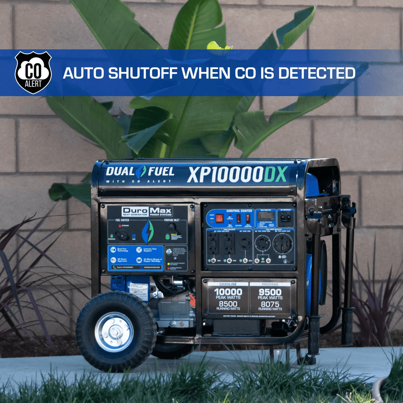 DuroMax XP10000DX 8500W/10000W Dual Fuel Gas Propane Generator with Electric Start and CO Alert New XP10000DX