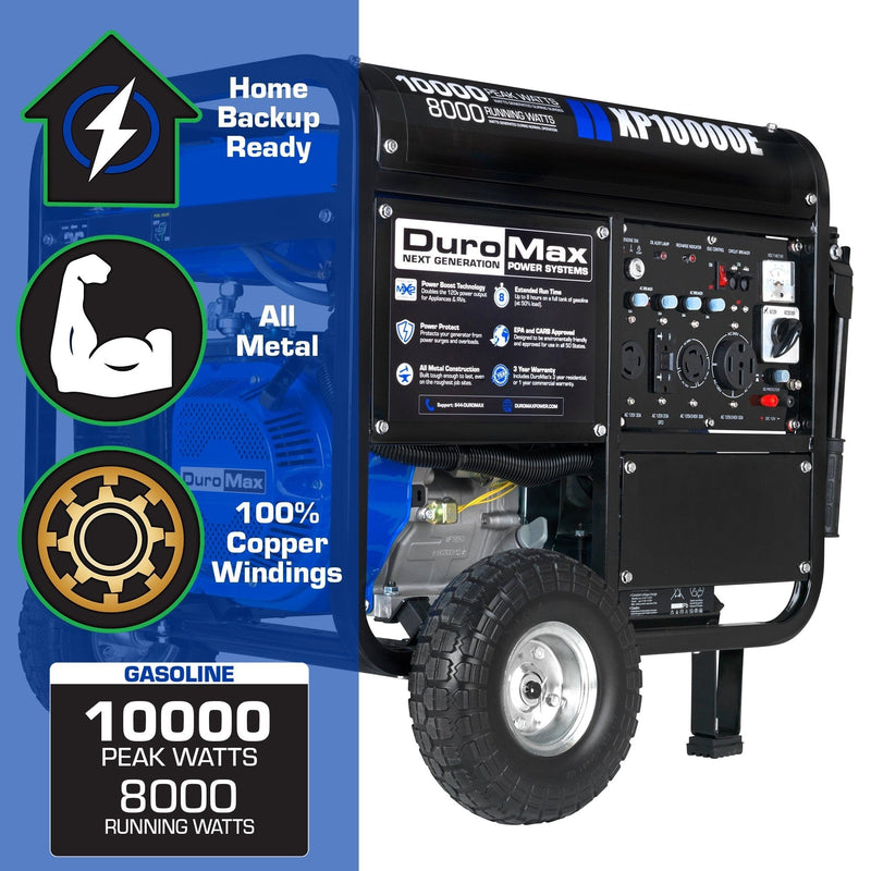 DuroMax XP10000E 8000W/10000W Gas Electric Start Generator New XP10000E