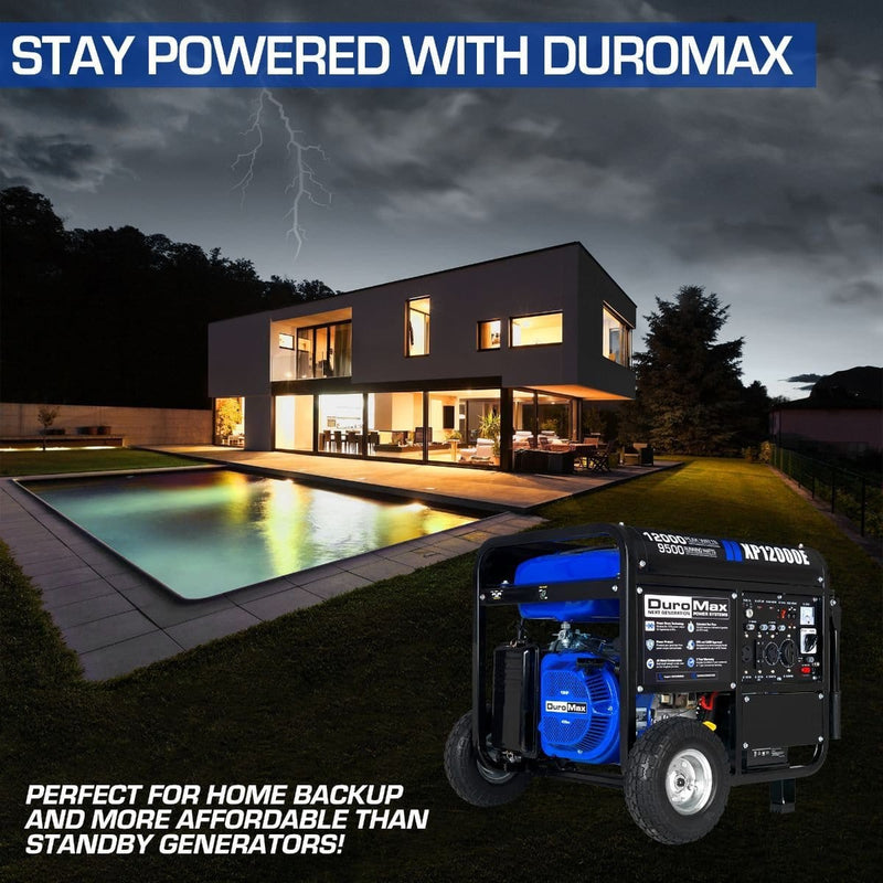 DuroMax XP12000E 9500W/12000W Gas Electric Start Generator New XP12000E
