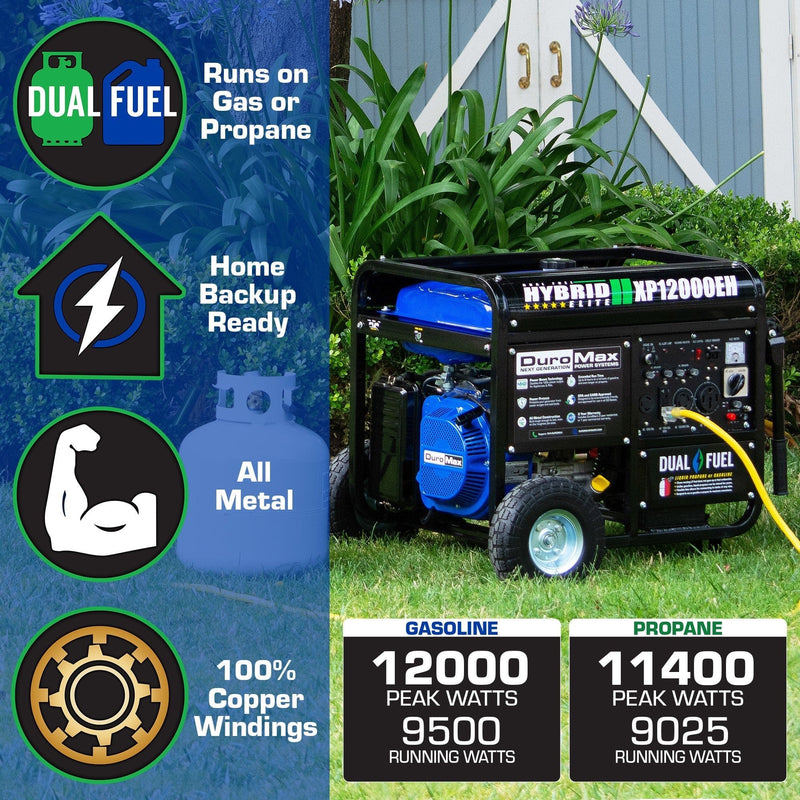 DuroMax XP12000EH 9500W/12000W Dual Fuel Electric Start Generator New XP12000EH