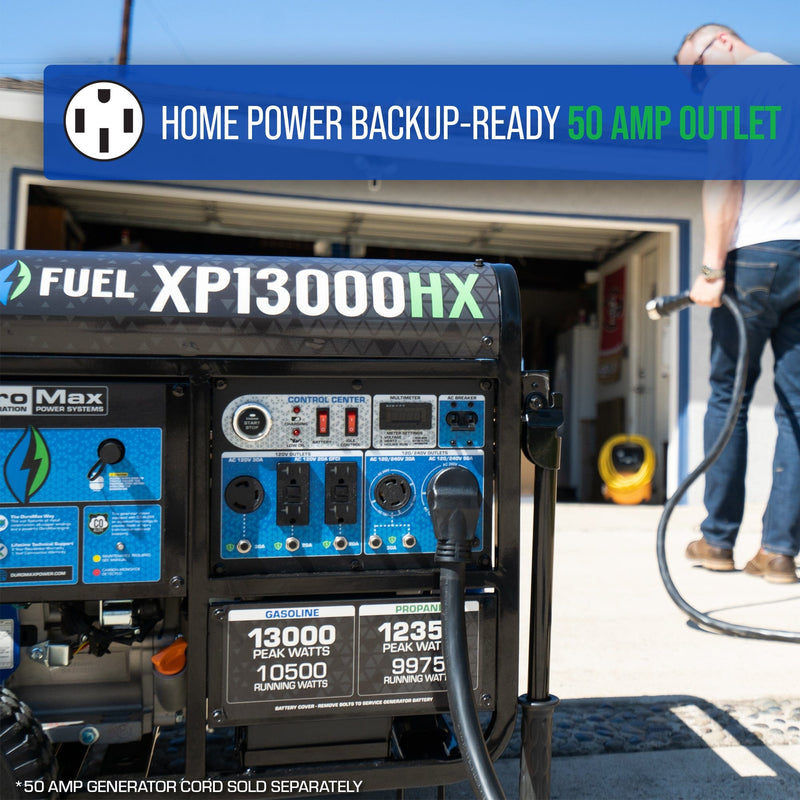 DuroMax XP13000HX 10500W/13000W Dual Fuel CO Alert Electric Start Generator New XP13000HX