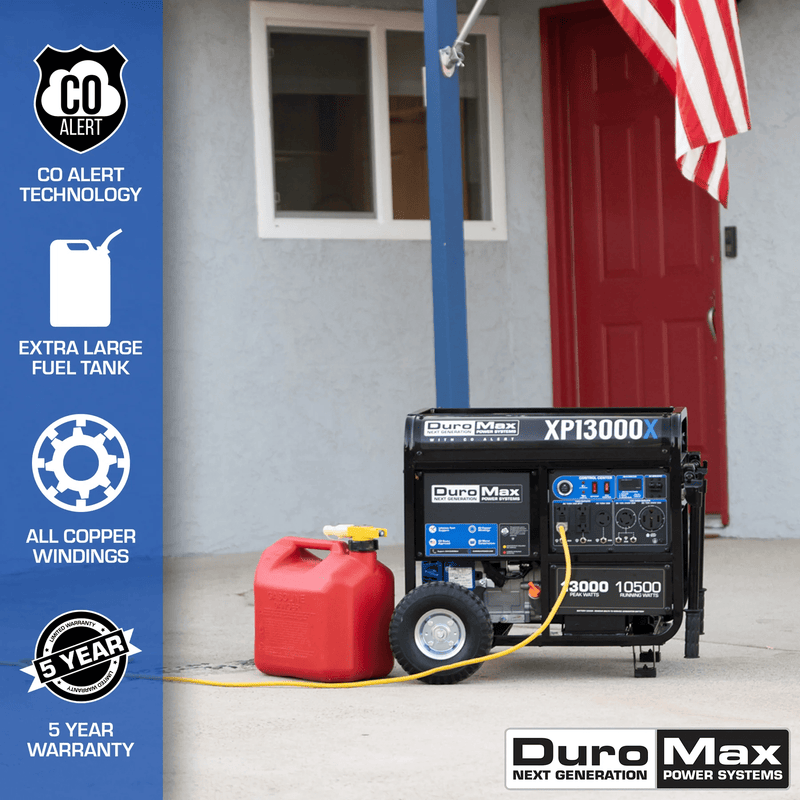 DuroMax XP13000X 10500W/13000W Gas Generator with Electric Start and CO Alert New XP13000X