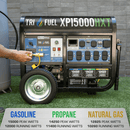 DuroMax XP15000HXT 12000W/15000W Tri-Fuel Gasoline Propane Natural Gas CO Alert Remote Start Generator New XP15000HXT