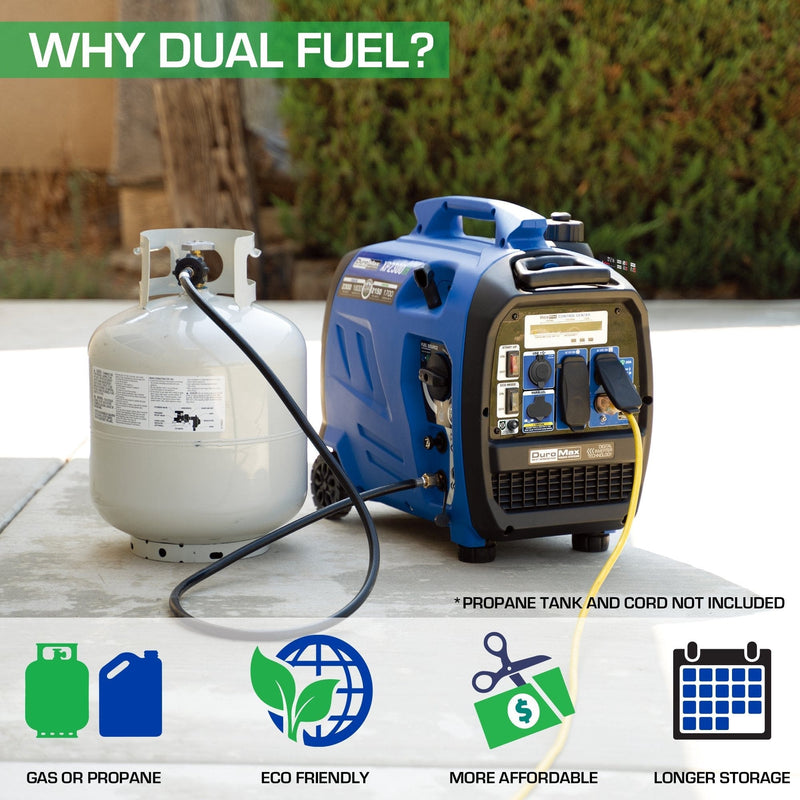 DuroMax XP2300IH 1800W/2300W 80cc CO Alert Dual Fuel Inverter Generator New XP2300IH