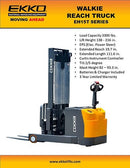 EKKO EH15T Moving Mast Walkie Reach Truck 3300lbs. Cap., 138" Height EH15T