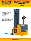 EKKO EK07S Counterbalance Walkie Stacker 1550lbs. Cap., 118" Height EK07S