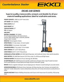 EKKO EK14S-130 Fully Powered Counterbalanced Walkie Stacker SIDE-SHIFTING EK14S-130