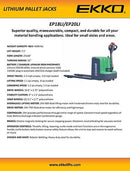 EKKO EP18LI Lithium Iron Walkie Pallet Jack 4000 lb Capacity EP18LI