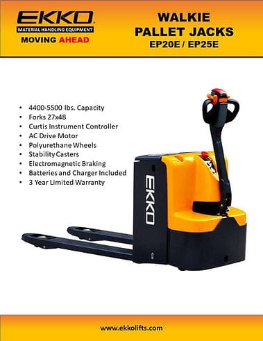 EKKO EP20E Walkie Pallet Jack 4400lbs. Capacity EP20E