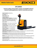 EKKO EP25E Walkie Pallet Jack 5500lbs. Capacity EP25E