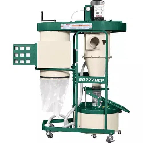 Grizzly Industrial 1-1/2 HP Ultra-Quiet Dual-Filtration HEPA Cyclone Dust Collector G0777HEP