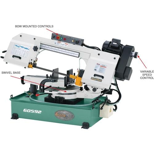 Grizzly Industrial 10" x 18" 2 HP Metal-Cutting Bandsaw G0592
