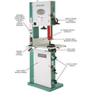 Grizzly Industrial 17" 2 HP Metal/Wood Bandsaw w/Inverter Motor G0640X