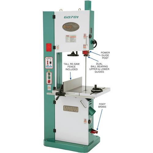 Grizzly Industrial 19" 5 HP Ultimate Bandsaw G0701