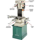 Grizzly Industrial 6" x 26" 1-1/2 HP Vertical Mill with Power Feed G0729