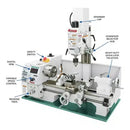Grizzly Industrial 8" x 16" Variable-Speed Lathe with Milling Head G0769
