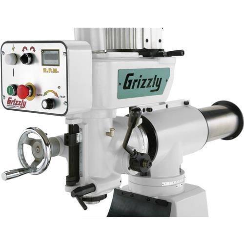 Grizzly Industrial 8" x 30" 1-1/2 HP Variable-Speed Knee Mill with Ram Head G0695