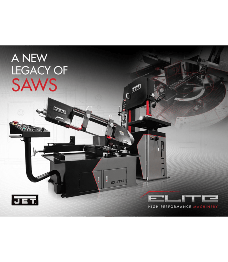 JET Elite EHB-1018VM, 10 x 18 Semi-Auto Variable Speed Dual Mitering Saw JET-891070