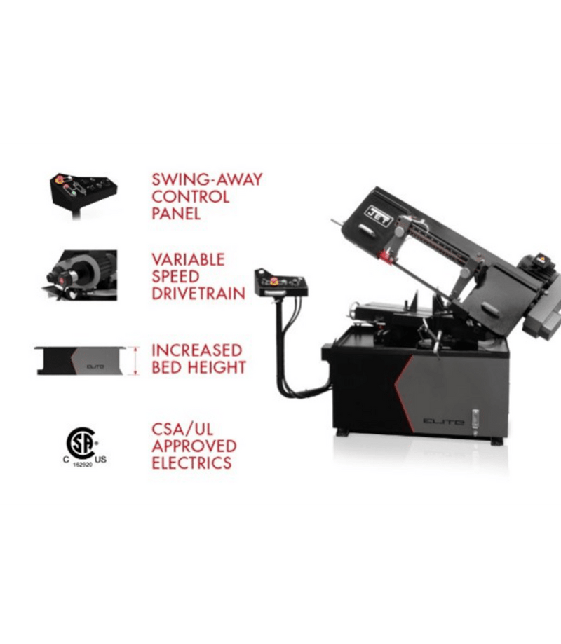 JET Elite EHB-1018VM, 10 x 18 Semi-Auto Variable Speed Dual Mitering Saw JET-891070