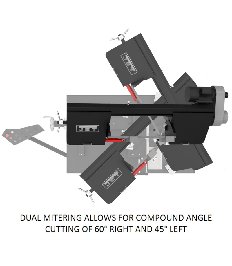 JET Elite EHB-1018VM, 10 x 18 Semi-Auto Variable Speed Dual Mitering Saw JET-891070