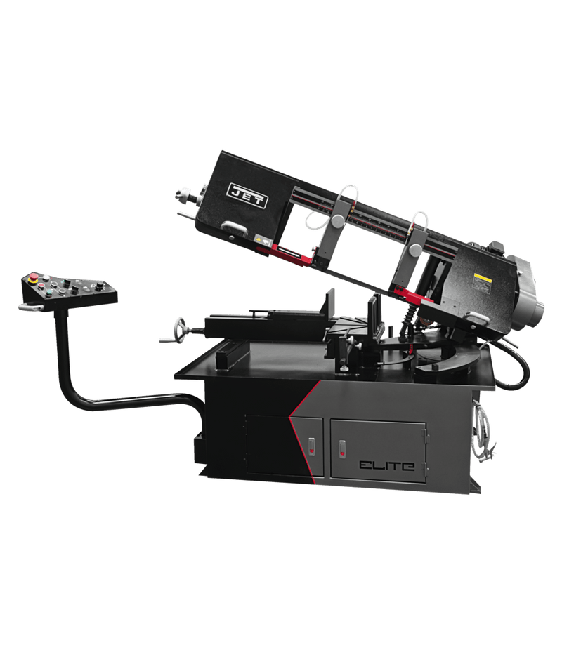 JET Elite EHB-1018VMH, 10 x 18 Semi-Auto Variable Speed Dual Mitering Saw with Hydraulic Vise JET-891080