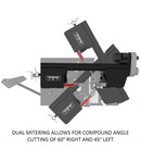 JET Elite EHB-1018VMH, 10 x 18 Semi-Auto Variable Speed Dual Mitering Saw with Hydraulic Vise JET-891080
