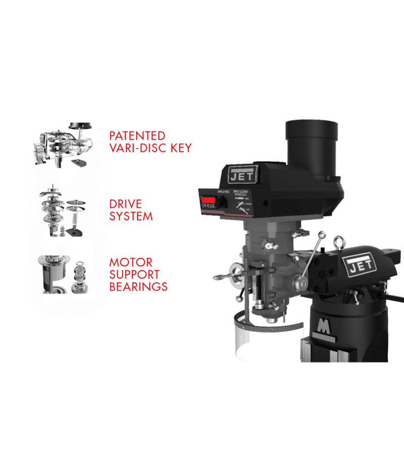 JET Elite ETM-949, Elite 9x49 Variable Speed Mill JET-894010