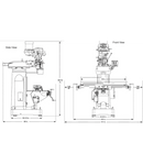 JET Elite ETM-949 Mill with 2-Axis Newall DP700 DRO and X, Y-Axis JET Powerfeeds and USA Made Air Draw Bar JET-894155