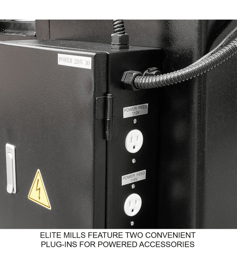 JET Elite ETM-949 Mill with 3-Axis ACU-RITE 203 (Quill) DRO and X-Axis JET Powerfeed and USA Made Air Draw Bar JET-894118