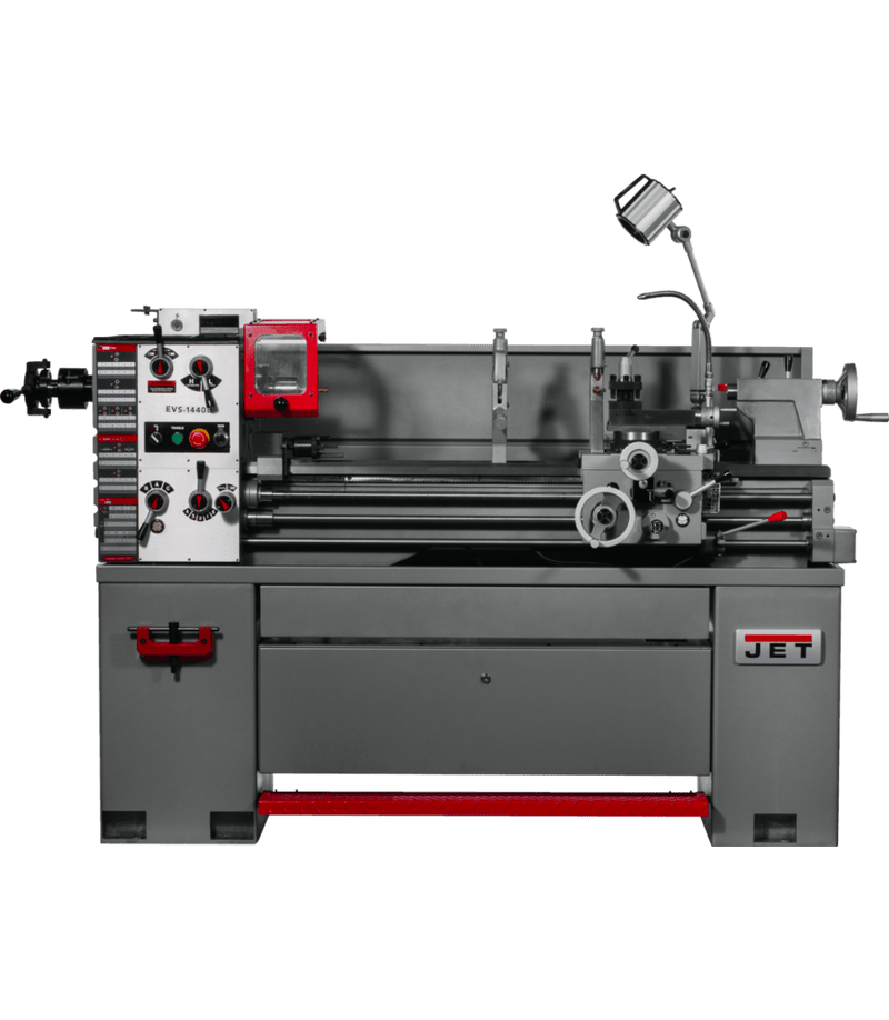 JET EVS-1440 Electronic Variable Speed lathe with Acu_rite 203 DRO, Taper Attachment & Collet Closer,3HP JET-311447